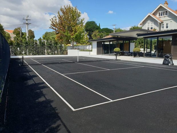 Black tennis court