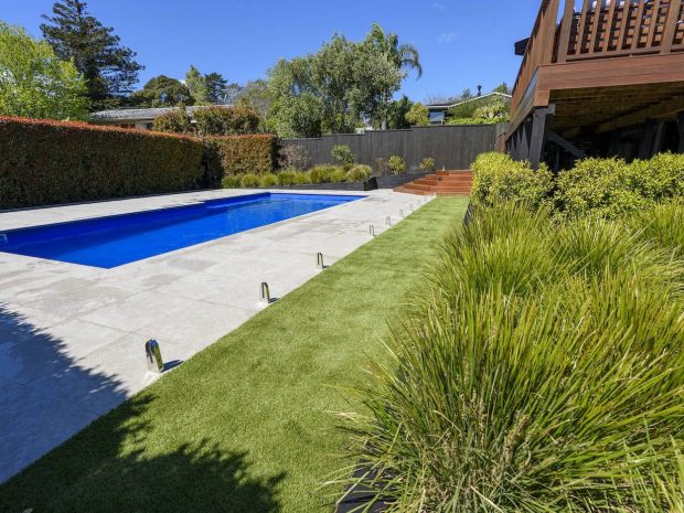 Turf around pool