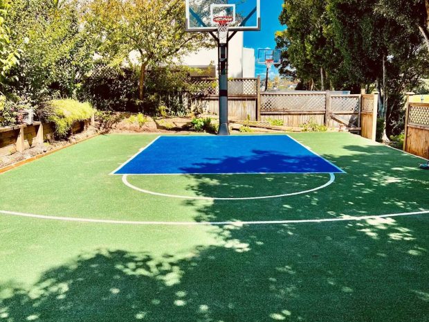 Backyard basketball court