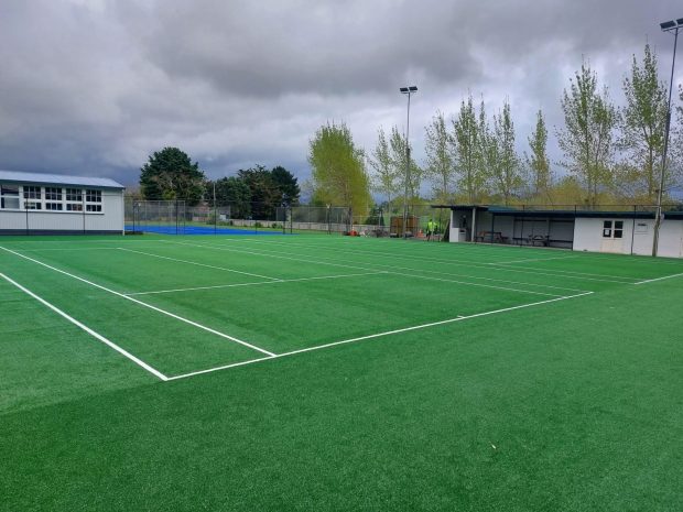 A new tennis court surface for Ruawaro Tennis club