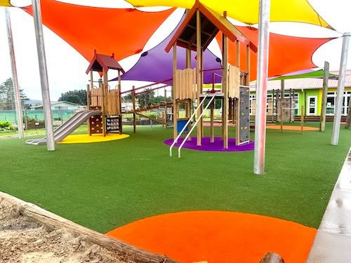 A brand new playground astroturf for Ruakaka School